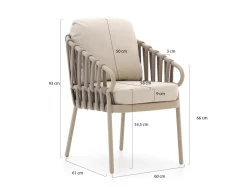 Tierra Outdoor Nuri/Elegante 219 cm Gartenmöbel-Set 7-teilig