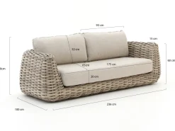 Tierra Outdoor Wakkanda Gartensofa 3-Sitzer 236 cm