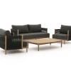 Zavelli Convivia Sessel-Sofa Lounge-Set 4-teilig 4-Sitzer