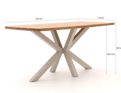 Zavelli Juntos/dänisch oval 220 cm Gartenbar-Set 7-teilig