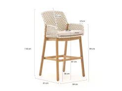 Zavelli Juntos/dänisch oval 220 cm Gartenbar-Set 7-teilig